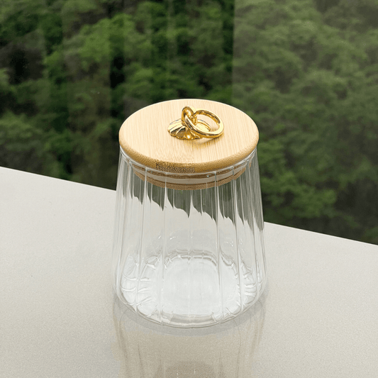 Pote de Vidro Classic com Tampa de Bambu 650ml
