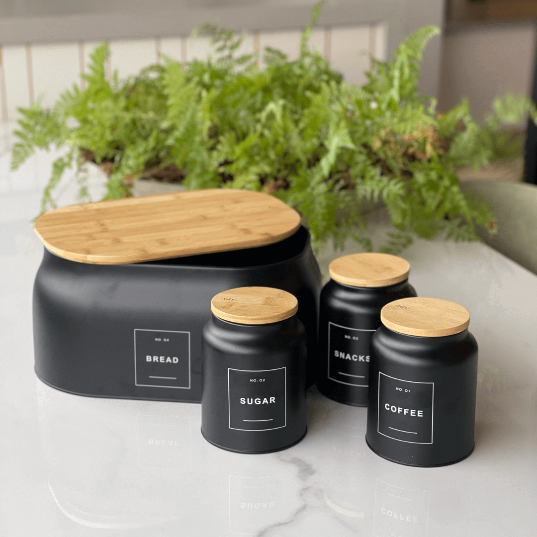 Pote Hermético para Café Sense Preto 1,1 Litros