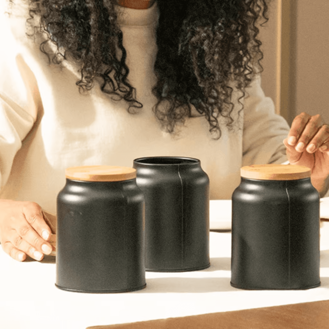 Pote Hermético para Café Sense Preto 1,1 Litros