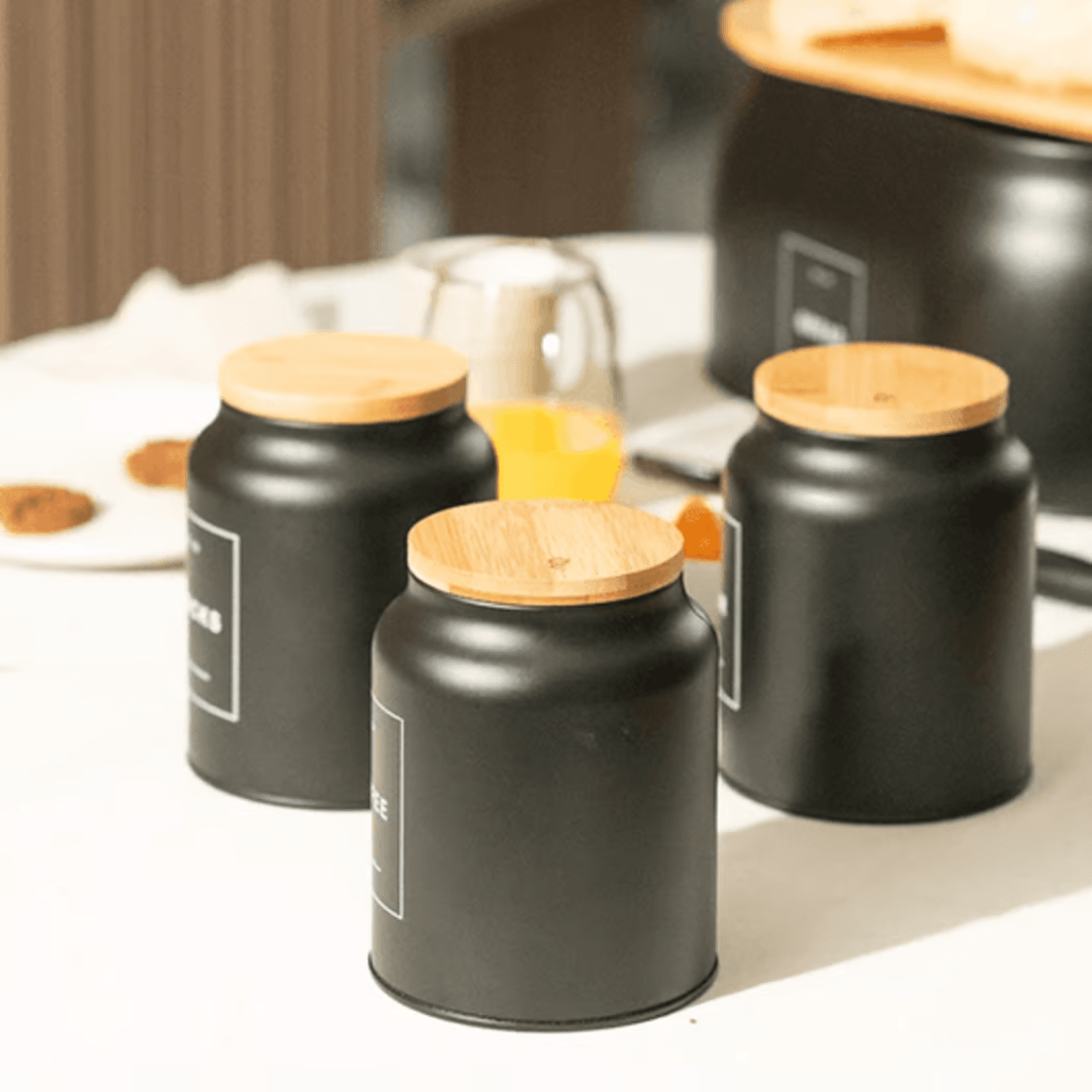 Pote Hermético para Café Sense Preto 1,1 Litros
