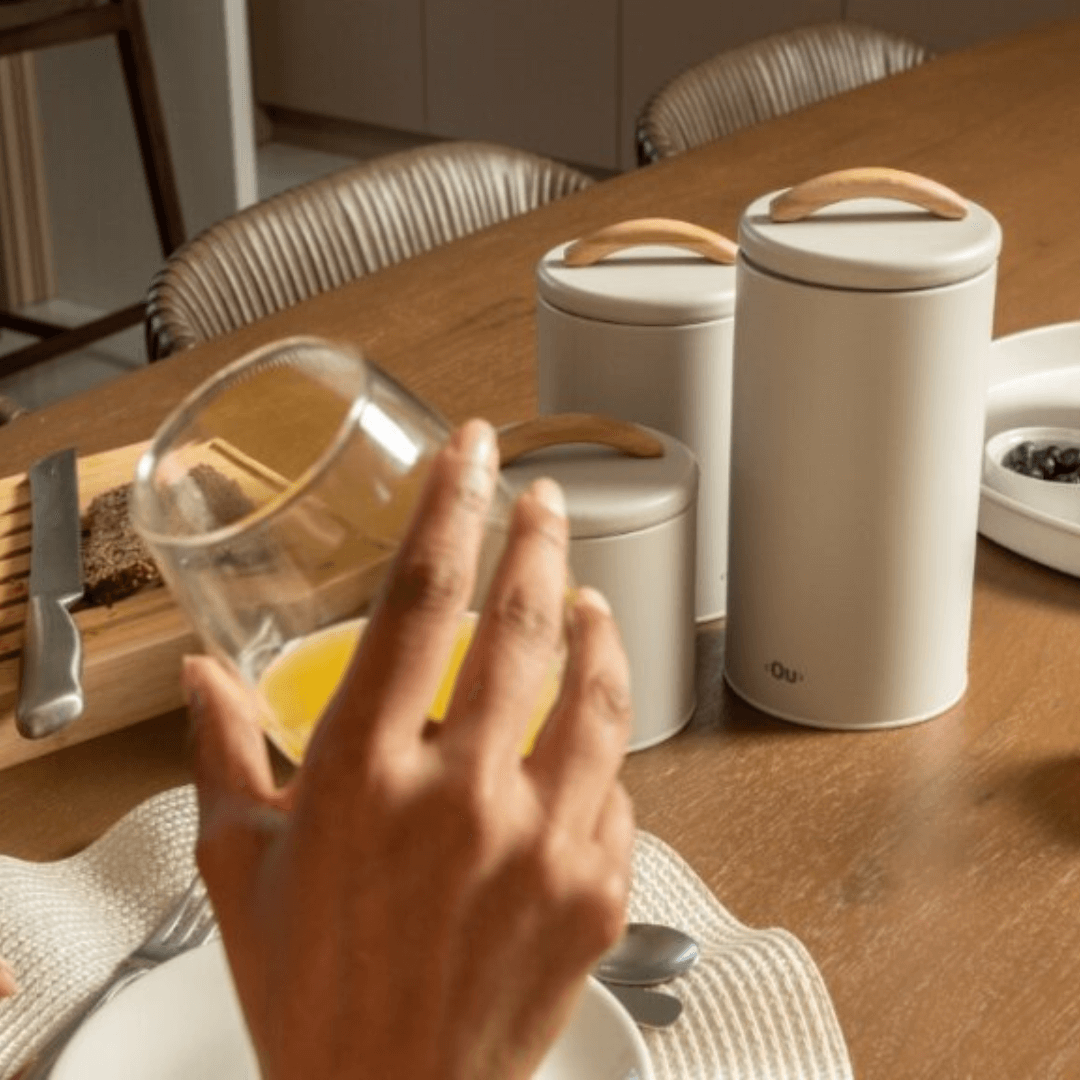 Pote para Mantimentos Hermético Sense 1,3 Litros Bege