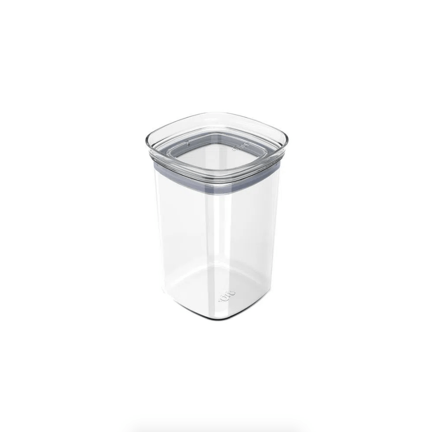 Pote Porta Mantimento Organizador Quadrado com Tampa Hermética Natural 1 Litro
