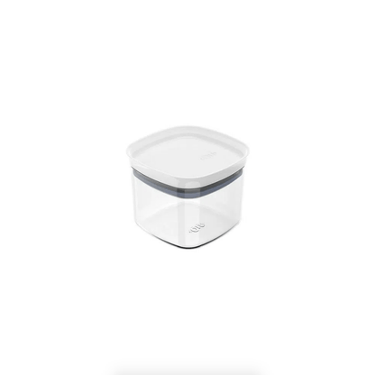 Pote Porta Mantimento Organizador Quadrado com Tampa Hermética Natural com Branco Block  450ml