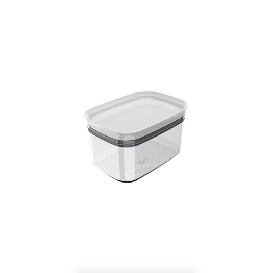 Pote Porta Mantimento Organizador Retangular com Tampa Hermética Natural com Branco Fechado Block  650ml