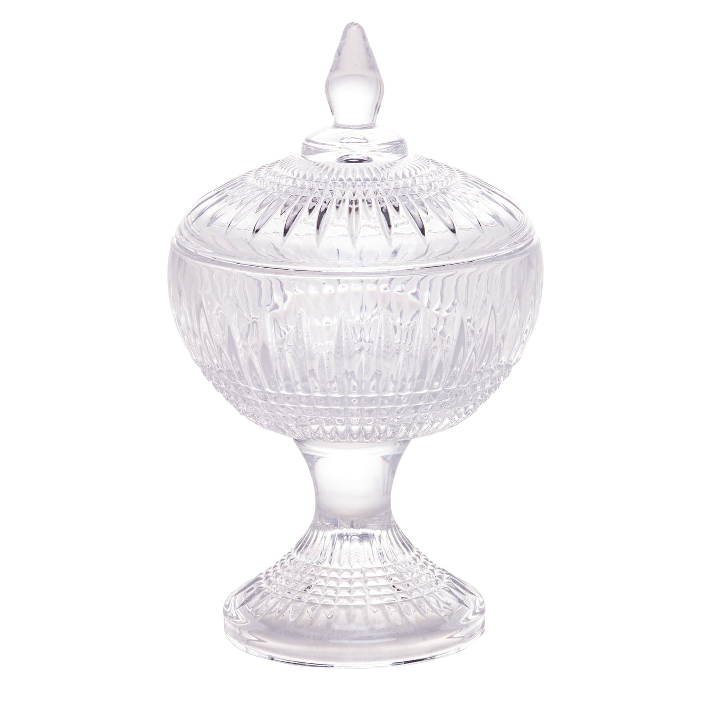 Potiche Bomboniere em Cristal de Chumbo com Pé 18cm Queen