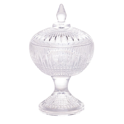 Potiche Bomboniere em Cristal de Chumbo com Pé 18cm Queen