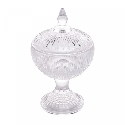 Potiche Bomboniere em Cristal de Chumbo com Pé 18cm Queen