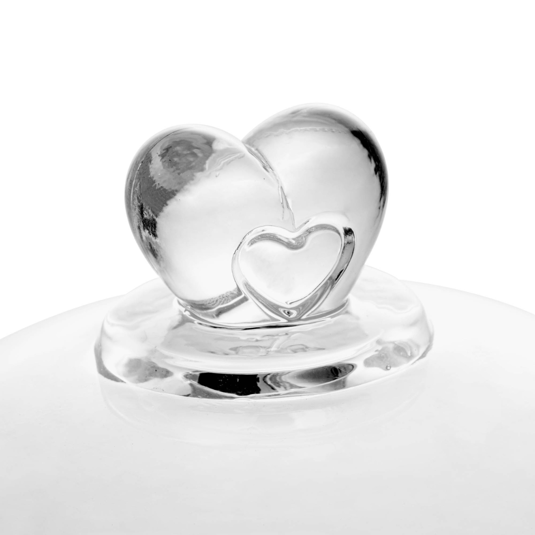 Queijeira de Cristal de Chumbo Tampa Coração 19,5 cm