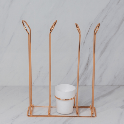 Suporte Organizador Porta Copos 200ml e 50/80ml Porta Mexedores Rose Gold