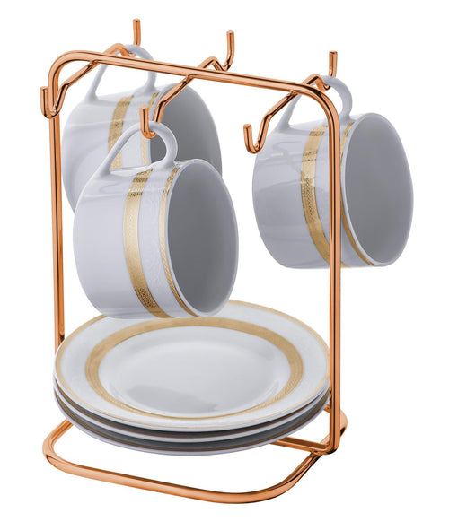 Suporte Porta Pires e Xícaras De Chá Rose Gold - 22,5 cm