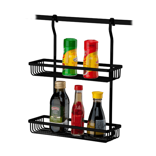 Suporte Retangular Duplo Para Barra Preto Fosco Linha Black