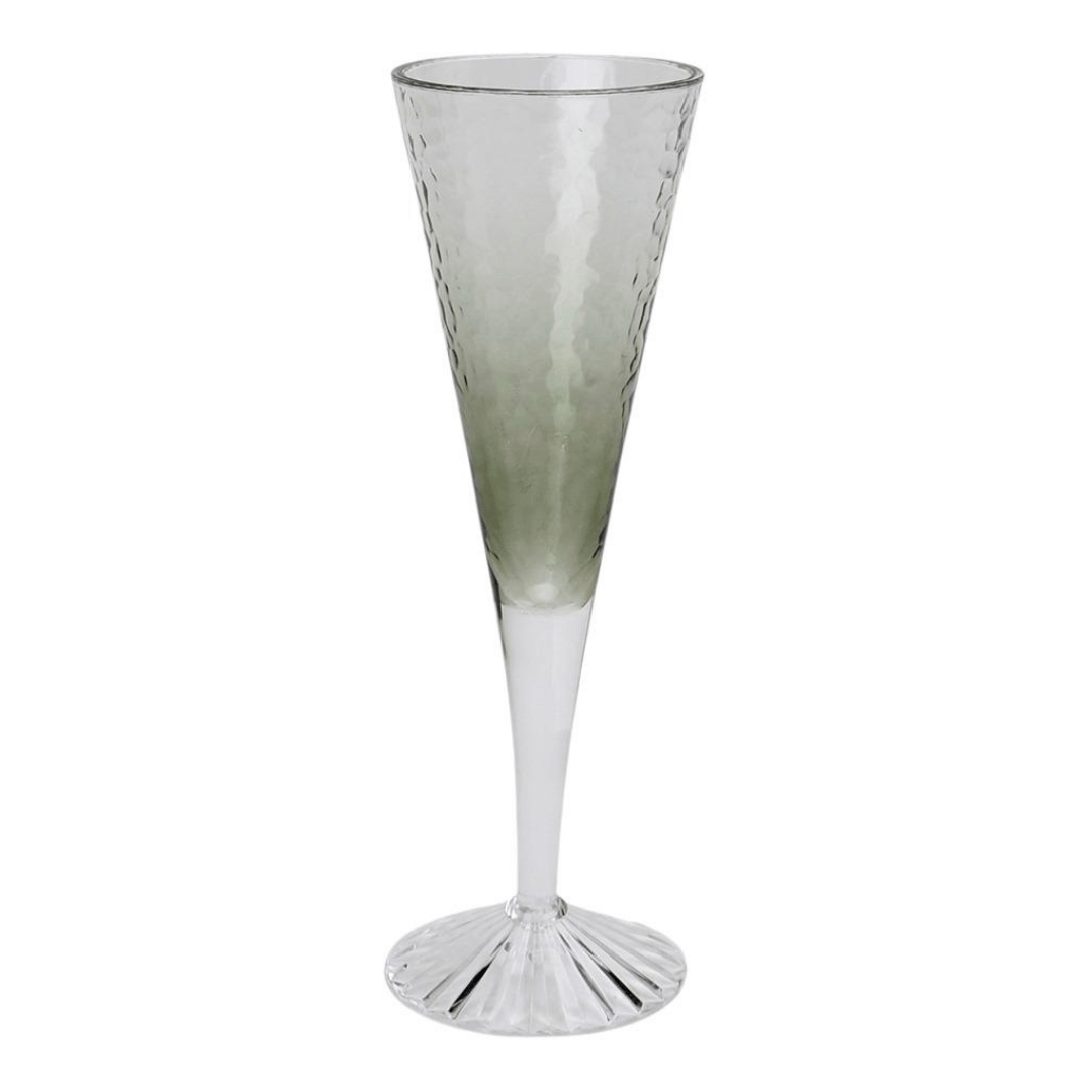 Taça de Champanhe em Acrílico Degradada Verde