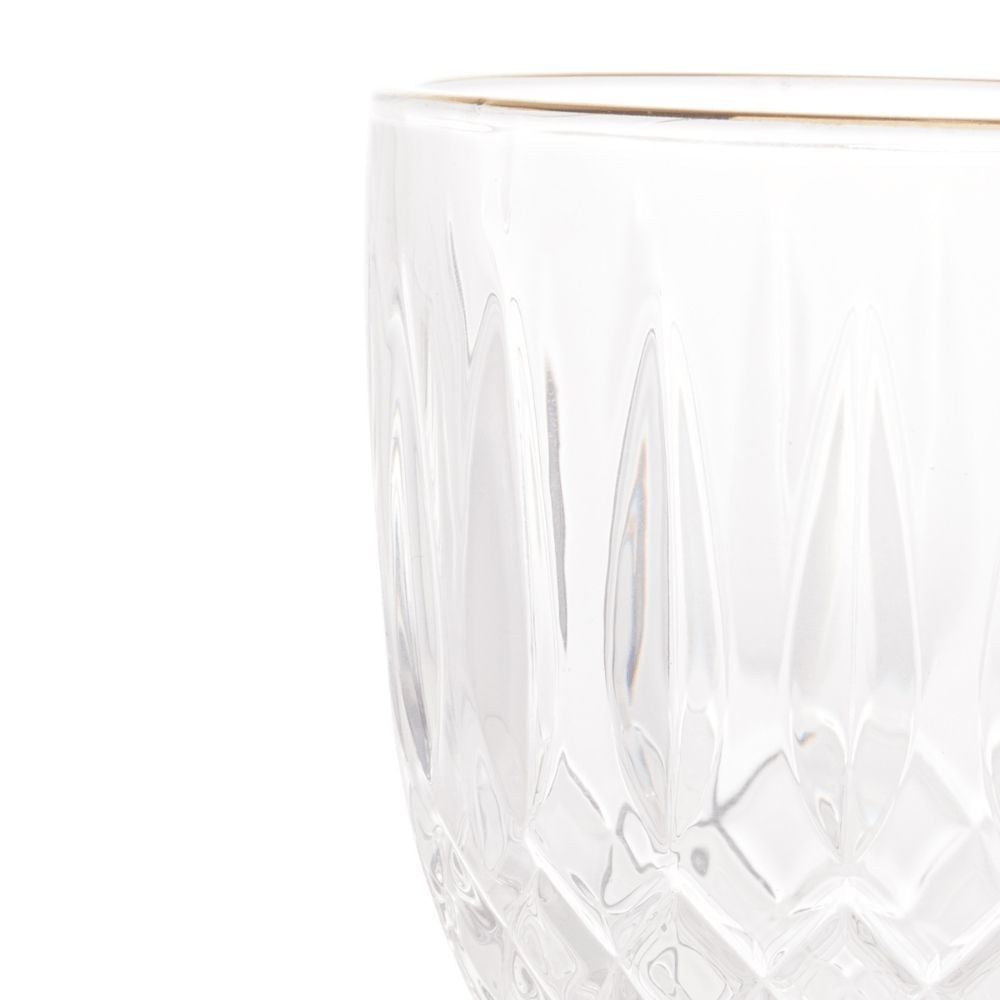 Taça de Vidro Para Água Com Fio de Ouro Greek - 345ml