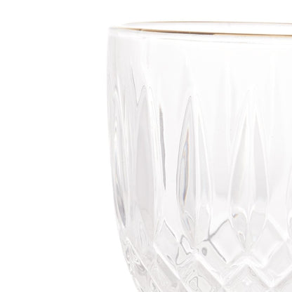 Taça de Vidro Para Água Com Fio de Ouro Greek - 345ml