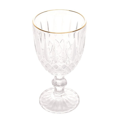Taça de Vidro Para Água Com Fio de Ouro Greek - 345ml