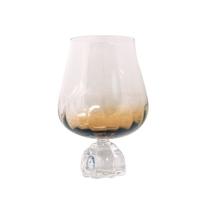 Copo Taça para Vinho Vidro com Base Diamante Branco 600ml