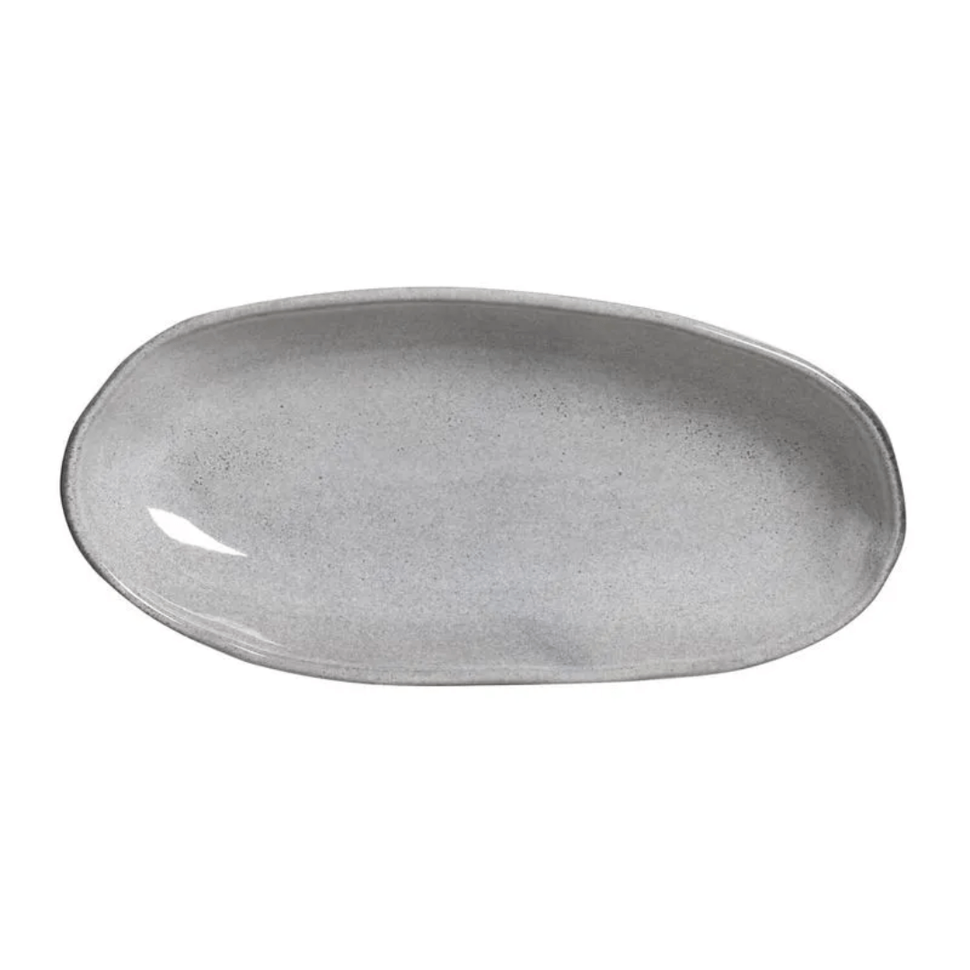 Travessa Oval Funda Orgânica Dust Cinza 32cm