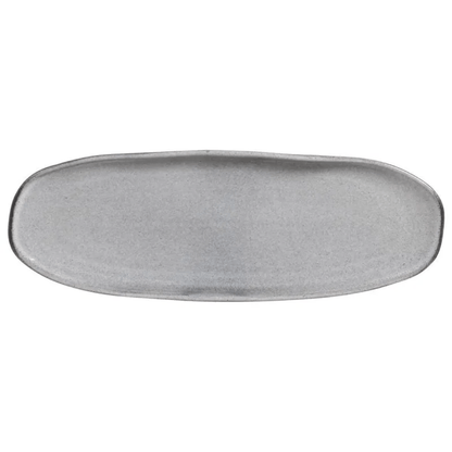 Travessa Oval Rasa Orgânica Dust Cinza 36cm