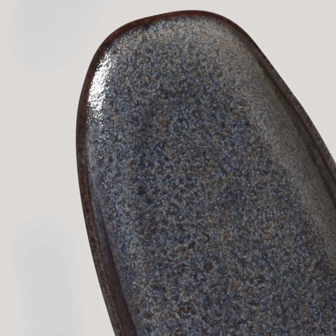 Travessa Oval Rasa Orgânico Titanium Preta 36cm
