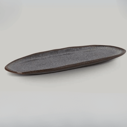 Travessa Oval Rasa Orgânico Titanium Preta 36cm