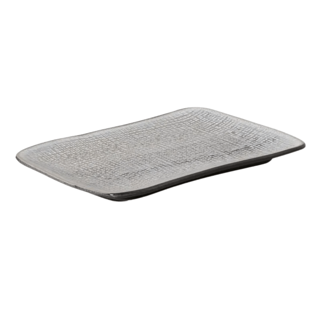 Travessa Retangular Média Juta Dust 27cm