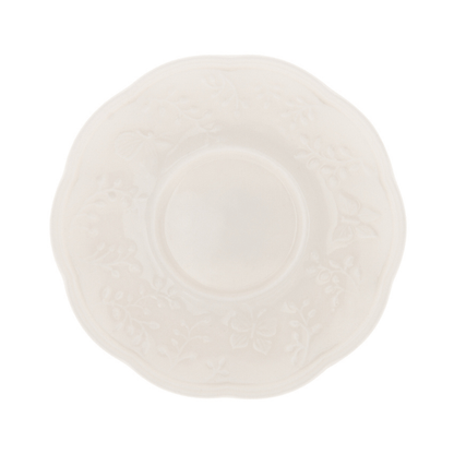 Xícara para Café com Pires de Porcelana New Bone Butterfly Flower