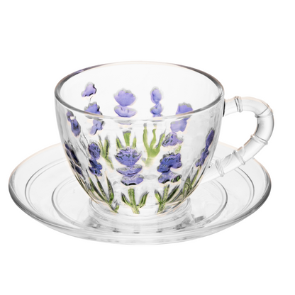 Xícara de Chá com Pires Lavanda 220ml